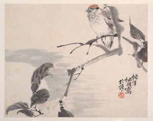 Animaux, fleurs et oiseaux, 19e siècle - Ren Yi