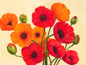 Coquelicots rouge-orange - Renate Holzner