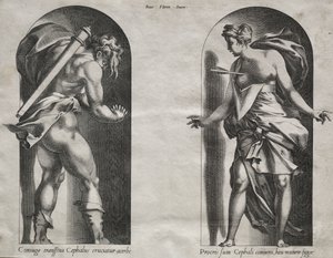 Céphale et Procris dans deux niches, 1538-1540