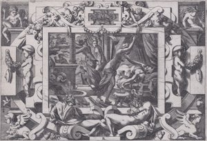 Pelias tué par ses filles Dont par pitié elles prennent courage son sang vider par v..., 1563 - Rene Boyvin