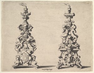 Deux designs de chandeliers, vers 1550-60