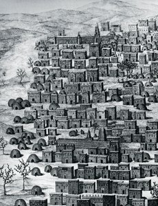 Vue de la ville de Tombouctou, Mali, gravure de Voyages à travers l