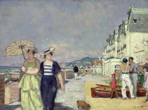 Femmes élégantes sur le front de mer à Cabourg, c.1929 - René François Xavier Prinet
