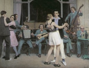 Le bar du casino à Cabourg, vers 1930