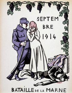 Septembre 1914 : Bataille de la Marne - dessin par Herman Paul, dans « Calendrier de la guerre » éd. 1916