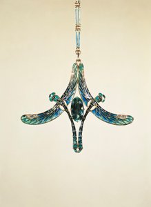 Pendentif libellule (or et émail)