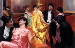 La présentation. Maison parisienne au début du 20ème siècle. Illustration de René Lelong (1871-1933) - Rene Lelong
