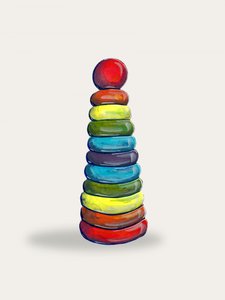 Bagues empilables colorées