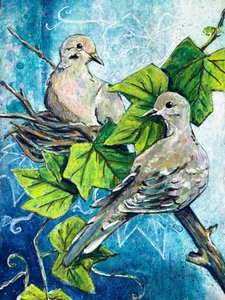 Le nid des colombes - Renee Machan Cottagecore Artist