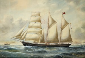 La brigantine Minnie Sommers au large de Folkestone - Reuben Chappell