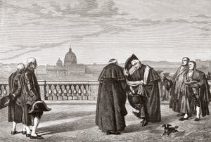 Sur la colline du Pincio, Rome, Italie, avec Saint-Pierre en arrière-plan à la fin du XIXe siècle. Tiré de 