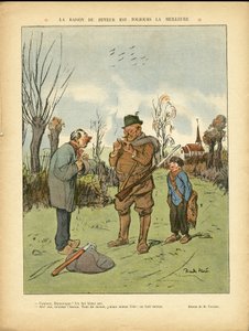 Illustration de Ricardo Flores (1878-1918) dans Le Lire, 04/01/13 - La raison du buveur est toujours la meilleure - Campagne, Enfance, Chasse chasseur, Cathédrales Églises, Alcool Alcoolisme
