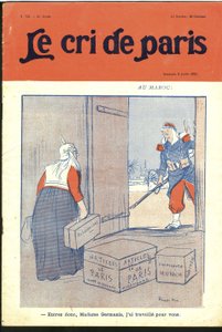 Illustration de Ricardo Flores (1878-1918) pour la couverture de Le Cri de Paris, 09/07/11 - "Entrez donc chère madame, j