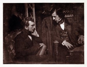 Deux hommes en conversation : docteur Samuel Brown (1817-1856) et le révérend George Gilfillan (1813-1878), photographie vers 1840 - John Pardon