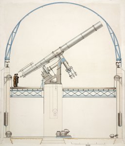 Télescope réfracteur monté équatorialement avec dôme