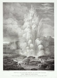 Vue de la source bouillante en Islande appelée le Grand Geyser