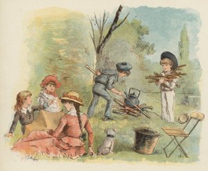 Enfants préparant un pique-nique
