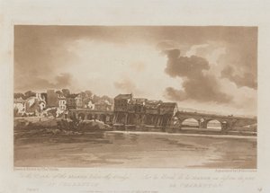 Sur les rives de la Marne sous le pont de Charenton 1803 ; Planche 19 des Vues de Paris, le volume Emanuel traçant la planche B1981.25.2628 - Richard Banks Harraden
