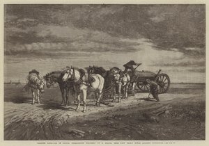 Chargement de sable-Pas de Calais, temps menaçant, de l