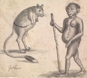 Singes (un des trois sur un support)