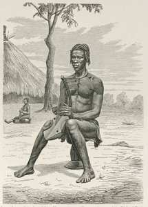 Un joueur de harpe des Azandeh ou Nyam-Nyams, de 