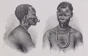 Femme Moru avec ornement de lèvre, de 