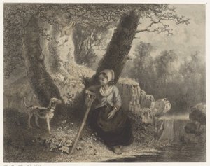 Fille appuyée sur une béquille - Richard Burnier