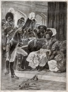 Sri Vikrama Rajasinha, roi de Kandy (Sri Lanka) destitué par les Anglais en 1815. 1924 (illustration) - Richard Caton (after) Woodville