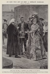 Une solution facile pour sortir de la dette : un mariage à Newgate (litho) - Richard Caton II (after) Woodville