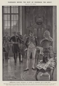 Napoléon devant le buste de Frédéric le Grand (lithographie) - Richard Caton II (after) Woodville