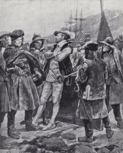 Sir Humphrey Gilbert découvrant Terre-Neuve - Richard Caton II (after) Woodville