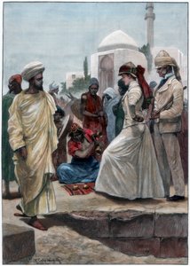 Un prestidigitateur de rue à Alger, 1895