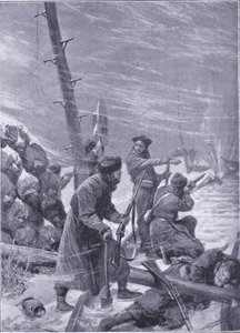 Attaque sur le chemin de fer par les Chunchuses, illustration de l