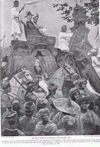 Troupes britanniques entrant à Singapour, 1824, illustration de 