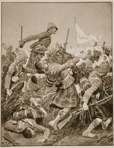 Les Seaforth Highlanders attaquant le zareba à la bataille d