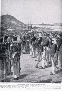 La cession de Hong Kong aux Britanniques, 1841, illustration de 
