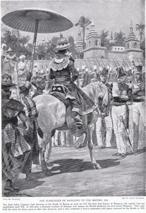 La reddition de Rangoon aux Britanniques, 1824, illustration de 