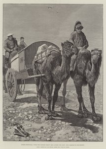 À travers la Mongolie, avec le courrier lourd russe à travers le Gobi, notre caravane en plein désert - Richard Caton Woodville junior
