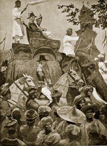 Les troupes britanniques entrant à Singapour, 1824, illustration de 