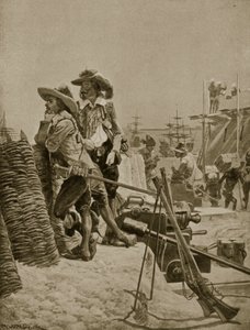 Construction du premier Fort à Madras, 1640, illustration de 