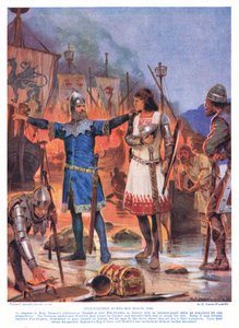 Fitz-Stephen brûle ses navires, 1169 après J.-C., années 1920 - Richard Caton Woodville junior
