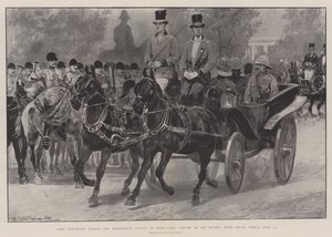 Lord Kitchener passant devant la statue de Wellington à Hyde Park Corner à son retour d