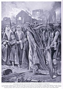 Prisonniers devant la reine Ethelred, années 1920 - Richard Caton Woodville junior