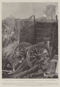 Roberts dans la mutinerie, le jeune lieutenant renversé par un boulet dans la batterie n°2, devant Delhi