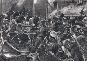 Les 42e Highlanders chassant les Français d