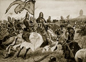La bataille de Crécy, 26 août 1346, illustration de 