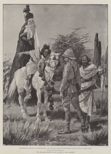 Le Revers britannique en Somalie, une avant-garde interviewant des espions indigènes dans la brousse
