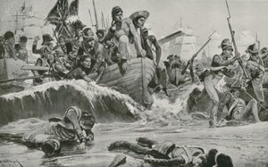 Les troupes britanniques forcent un débarquement à la baie d