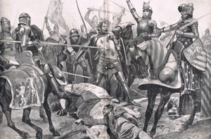 Le dernier combat de Jean II de France à la bataille de Poitiers, illustration tirée de 
