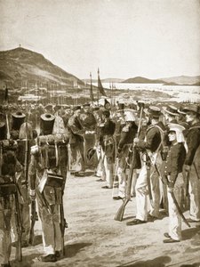 La cession de Hong Kong aux Britanniques, 1841, illustration de 